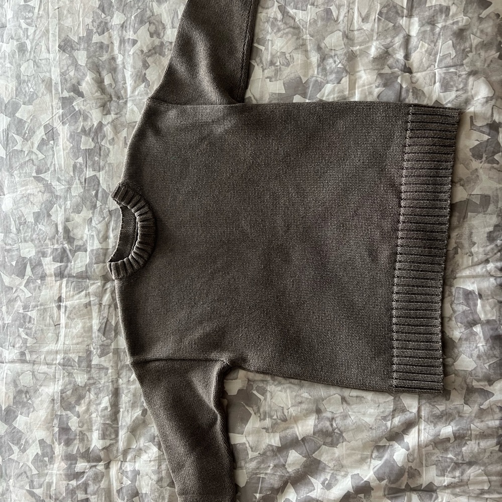 Gap 100% Cotton Oversize Sweater Toasted Almond Brown double layer Crewneck NWOT